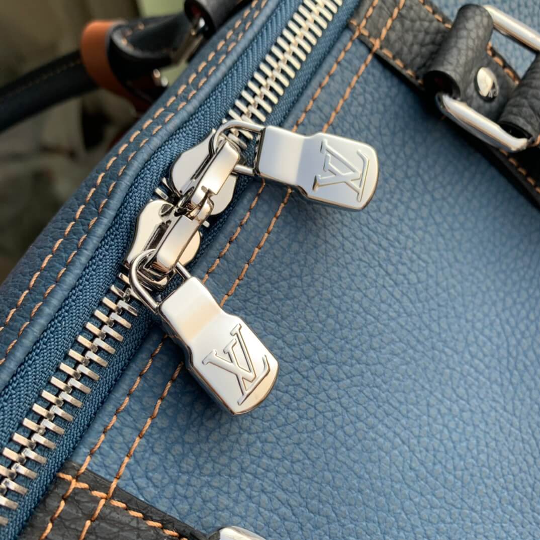m21377 keepall bandouliere 50 denim blue shoulder bag cross body bags handbag man bag mens bag travel bag