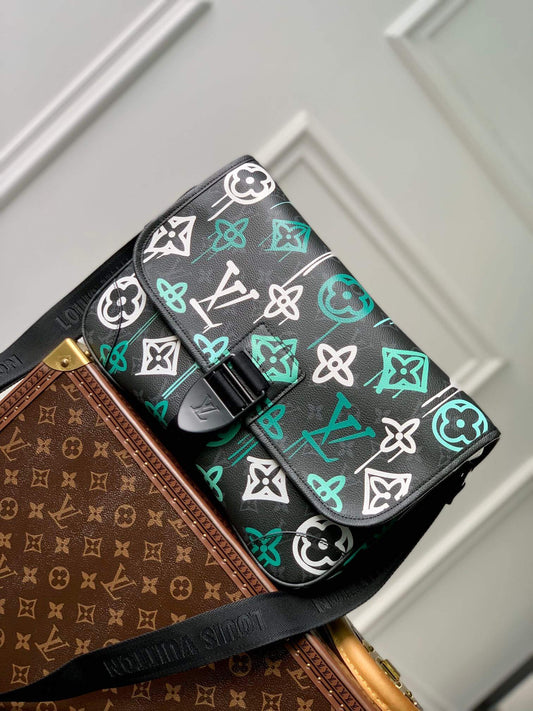 m21394 steamer wearable wallet 35cm green sac plat shoulder bag cross body bags