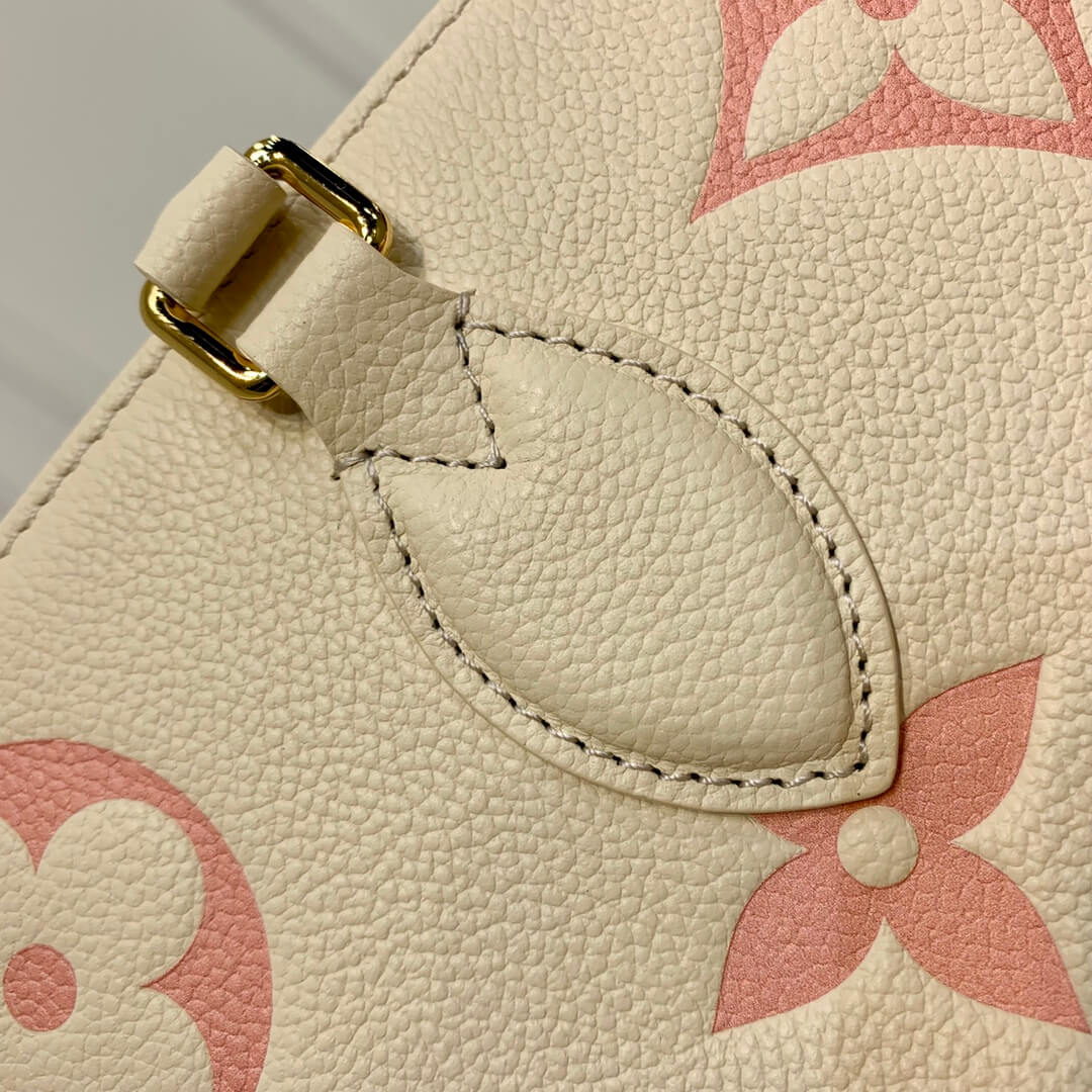 m21575 onthego mm monogram empreinte leather apricot 35cm