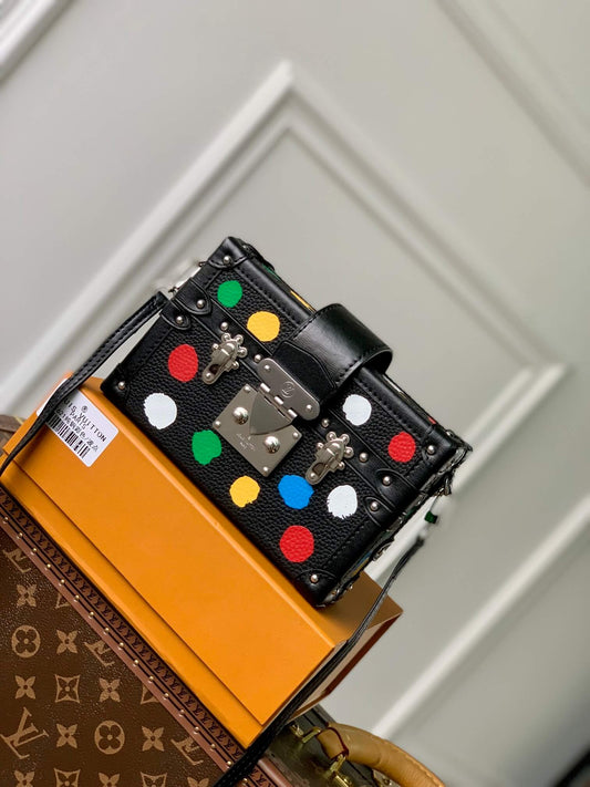 m21621 lu x yk petite malle 20cm cowhide real leather black