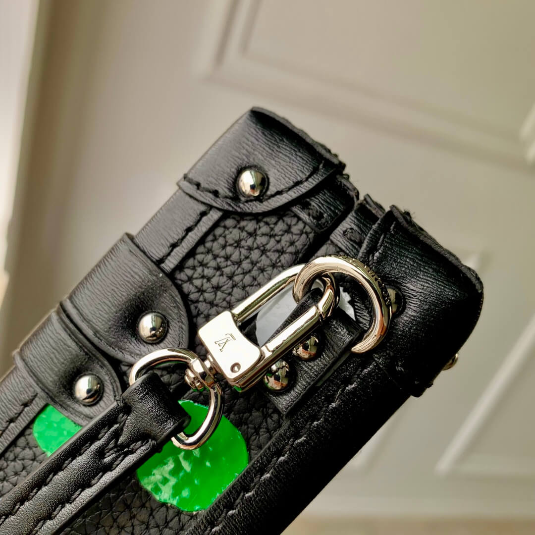 m21621 lu x yk petite malle 20cm cowhide real leather black