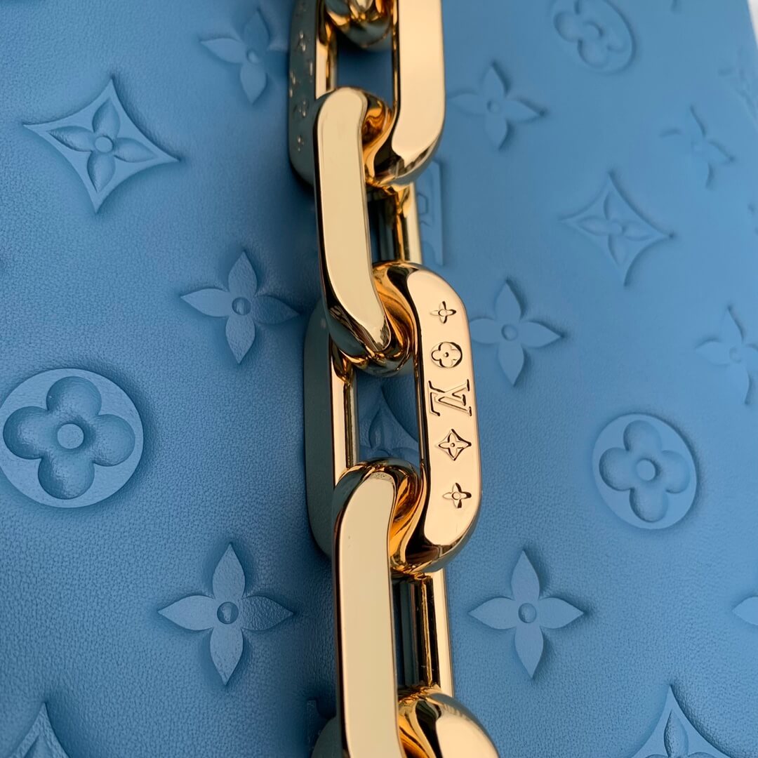 m21650 coussin monogram mm 34cm blue female bag all leather clutch bag shoulder bag cross body bags subaxillary bag