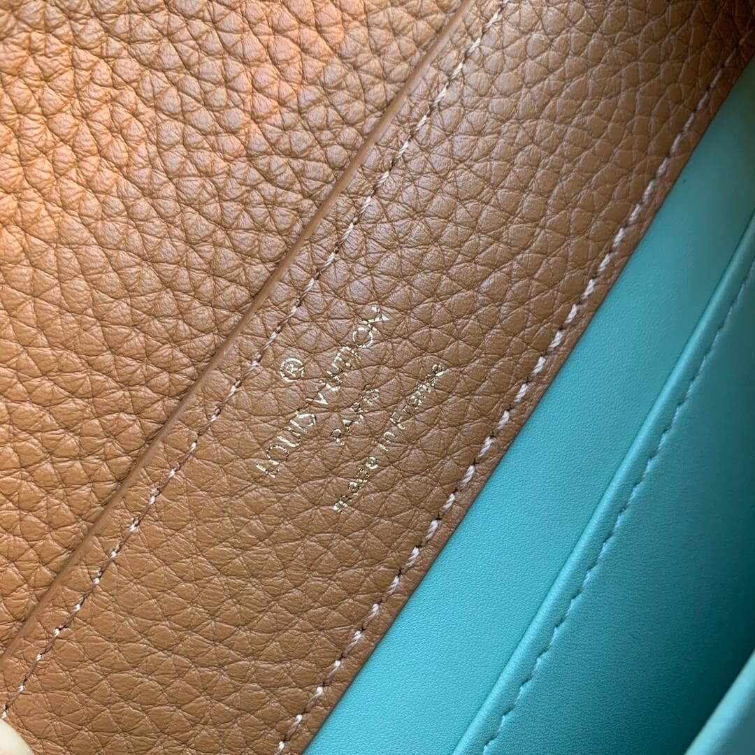 m21798 capucines mm taurillon 21cm brown cowhide real leather cowhide real leather