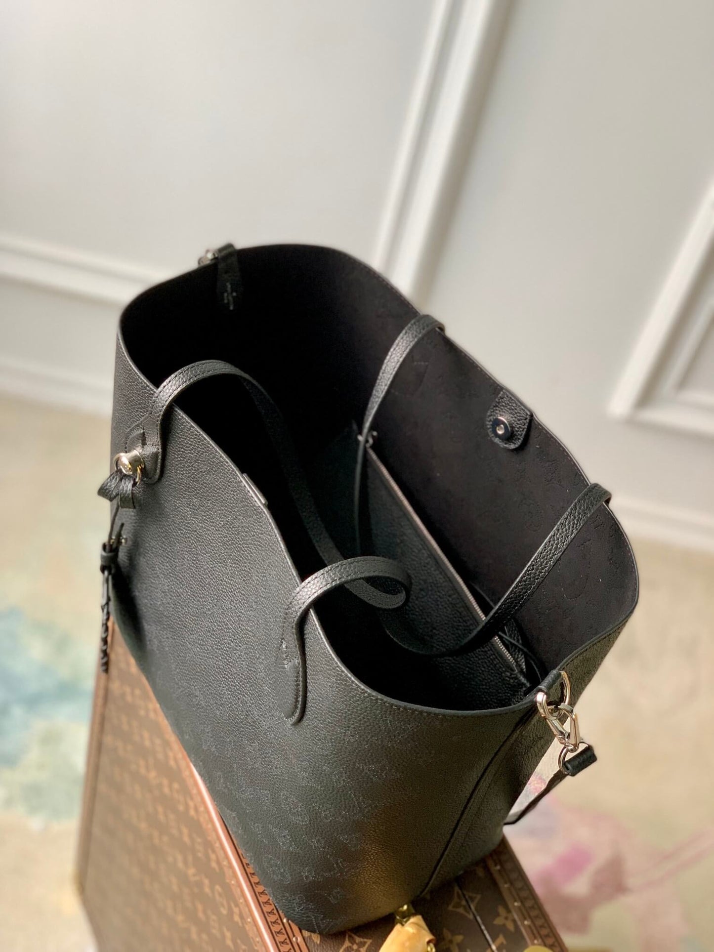 m21850 blossom mm handbag 30cm black neverfull