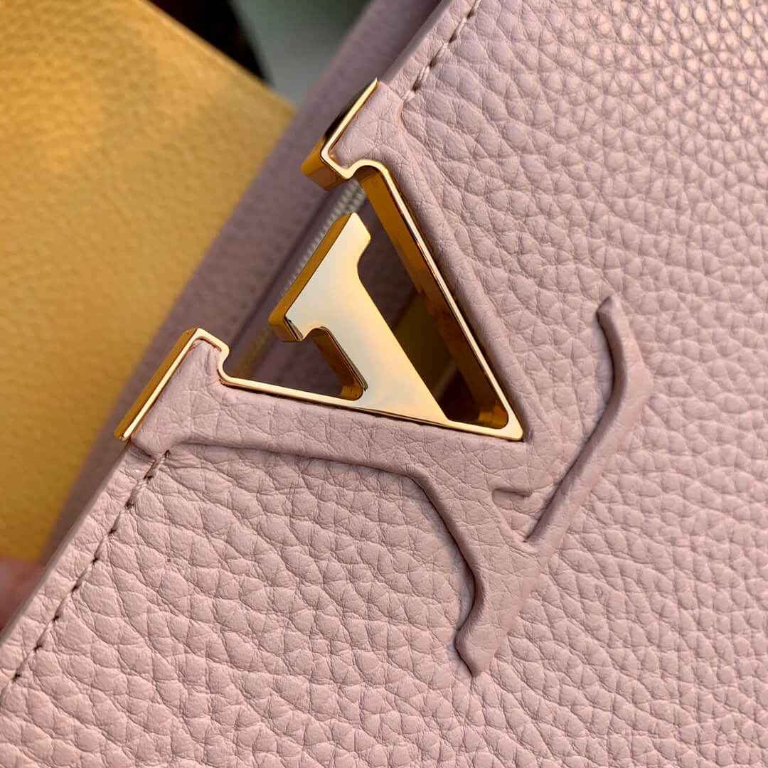 m22375 capucines mini taurillon 21cm apricot cowhide real leather