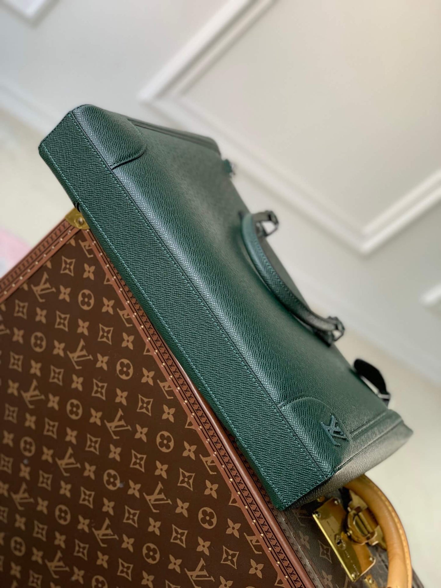 m30810 slim briefcase briefcase taiga 40cm green mens bag man bag mens briefcase