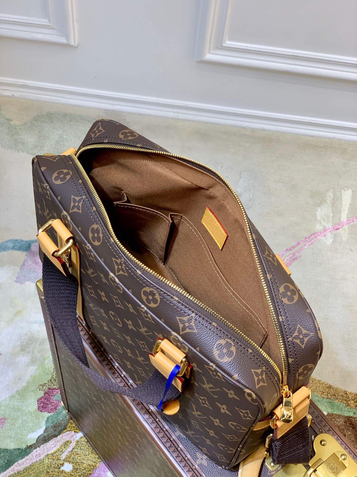 m40043 sac plat gm 35cm monogram brown shoulder bag cross body bags man bag mens bag