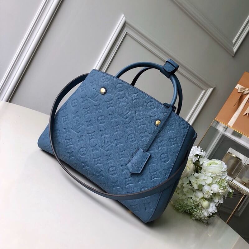 m41048 montaigne monogram empreinte 33cm denim blue shoulder bag cross body bags handbag