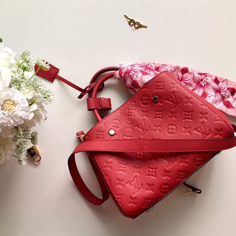 m41053 montaigne pm monogram empreinte 29cm red shoulder bag cross body bags handbag