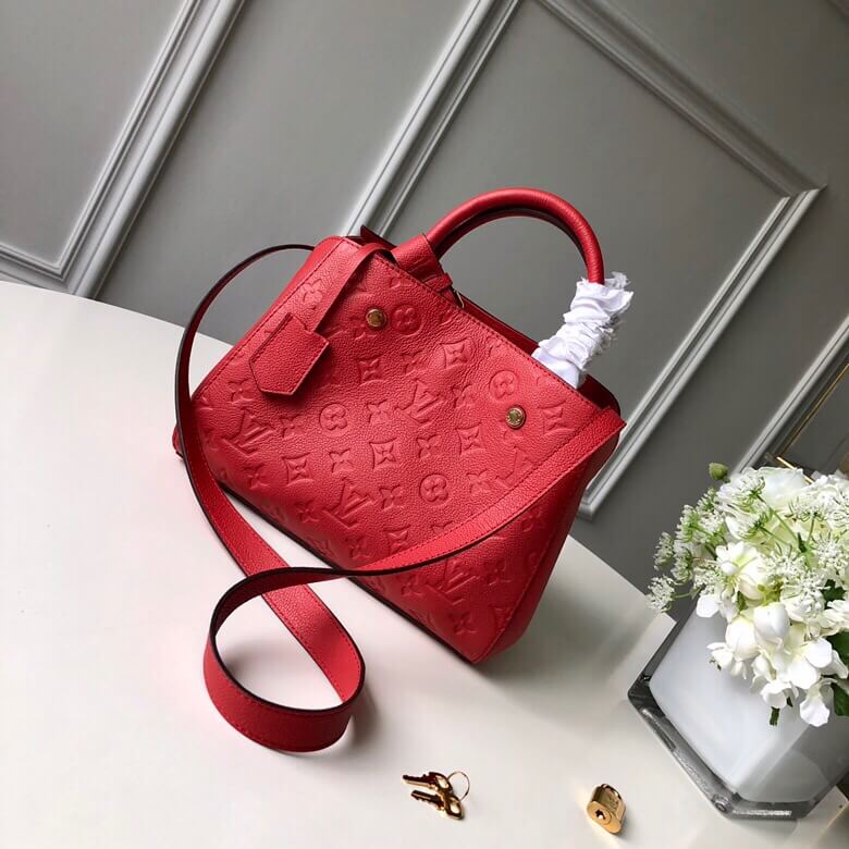 m41053 montaigne pm monogram empreinte 29cm red shoulder bag cross body bags handbag