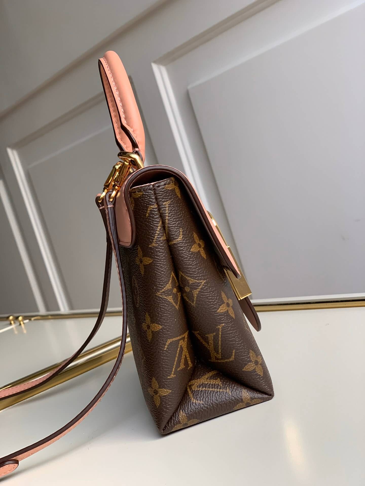 m44080 locky bb handbag shoulder bag cross body bags pink calfskin monogram