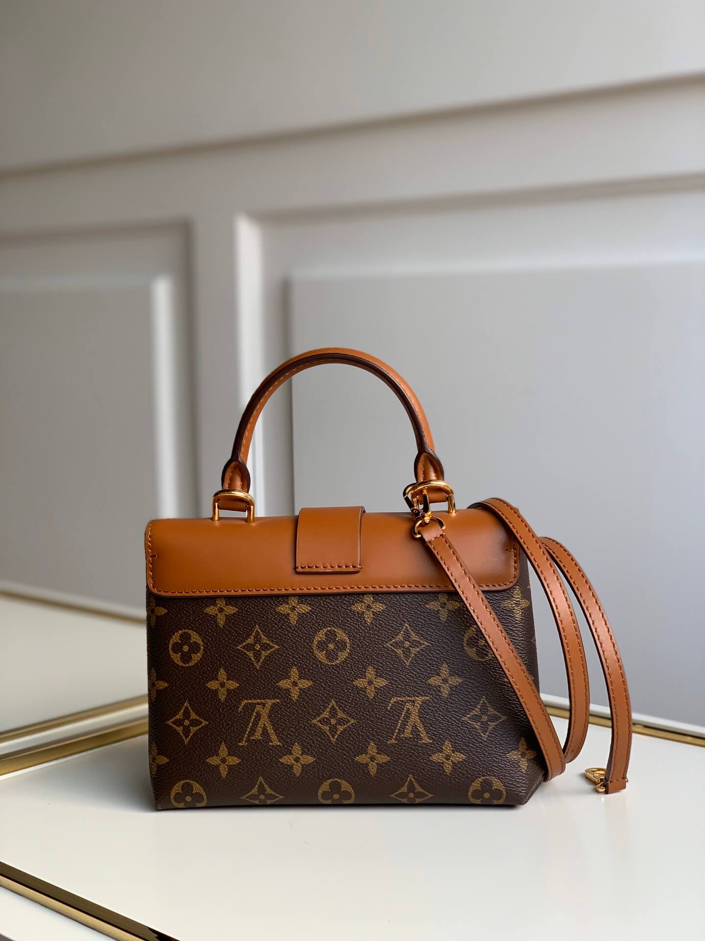 m44654 locky bb handbag shoulder bag cross body bags caramel calfskin monogram
