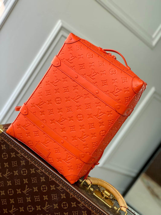 m44752 bumbag boxed package monogram 36cm orange cowhide real leather classic and exquisite box bag