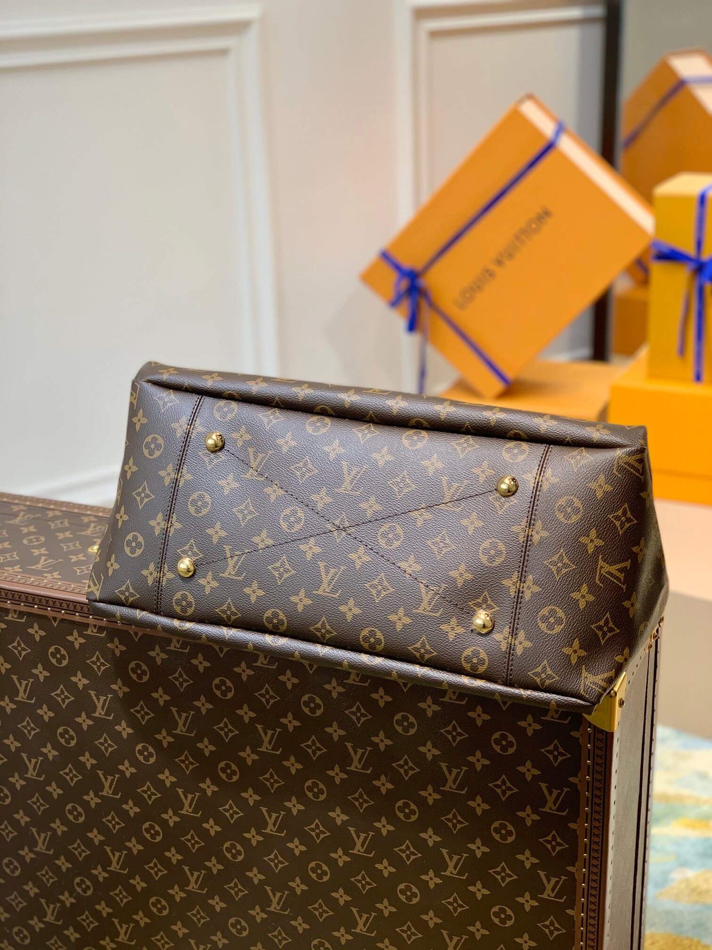 m44869 damier azur mm brown monogram subaxillary bag 41cm