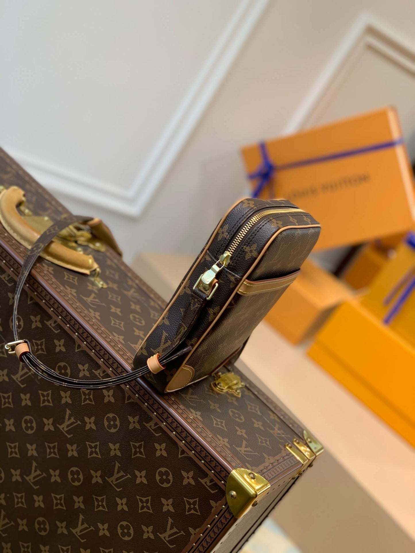 m45266 camera bag monogram 21cm khaki shoulder bag cross body bags