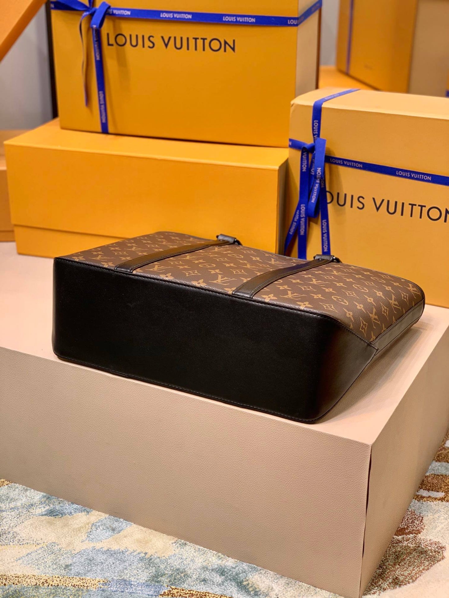 m45734 weekend tote mm monogram macassar 37cm