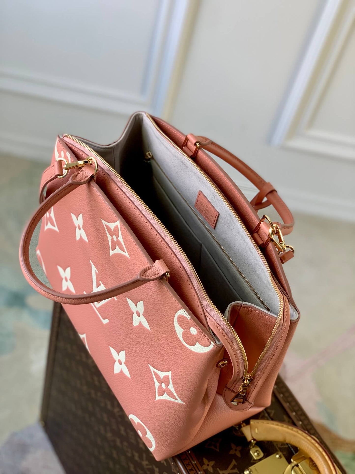 m45811 grand palais monogram 34cm rose pink shoulder bag cross body bags handbag