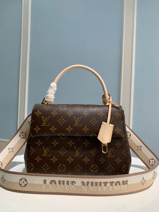 m46054 cluny mm handbag monogram 32cm free shipping cowhide real leather monogram coated canvas