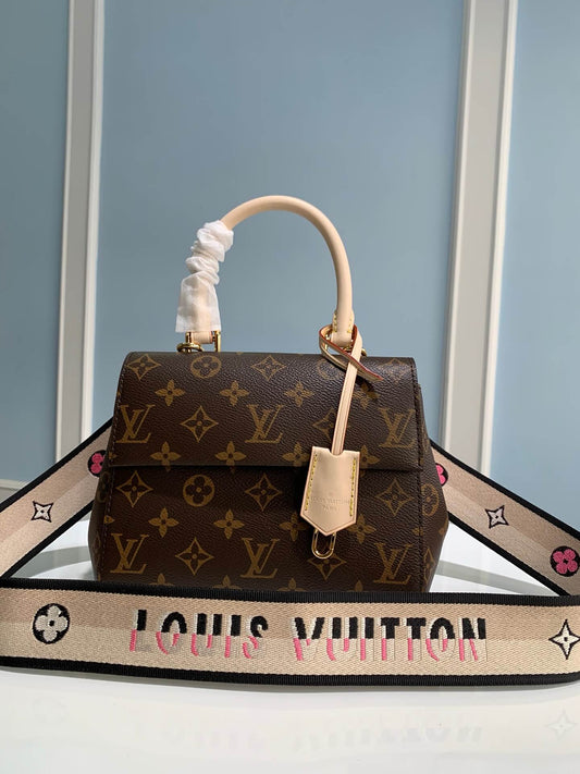 m46055 cluny mini monogram 20cm cowhide real leather monogram coated canvas free shipping shoulder bag cross body bags handbag