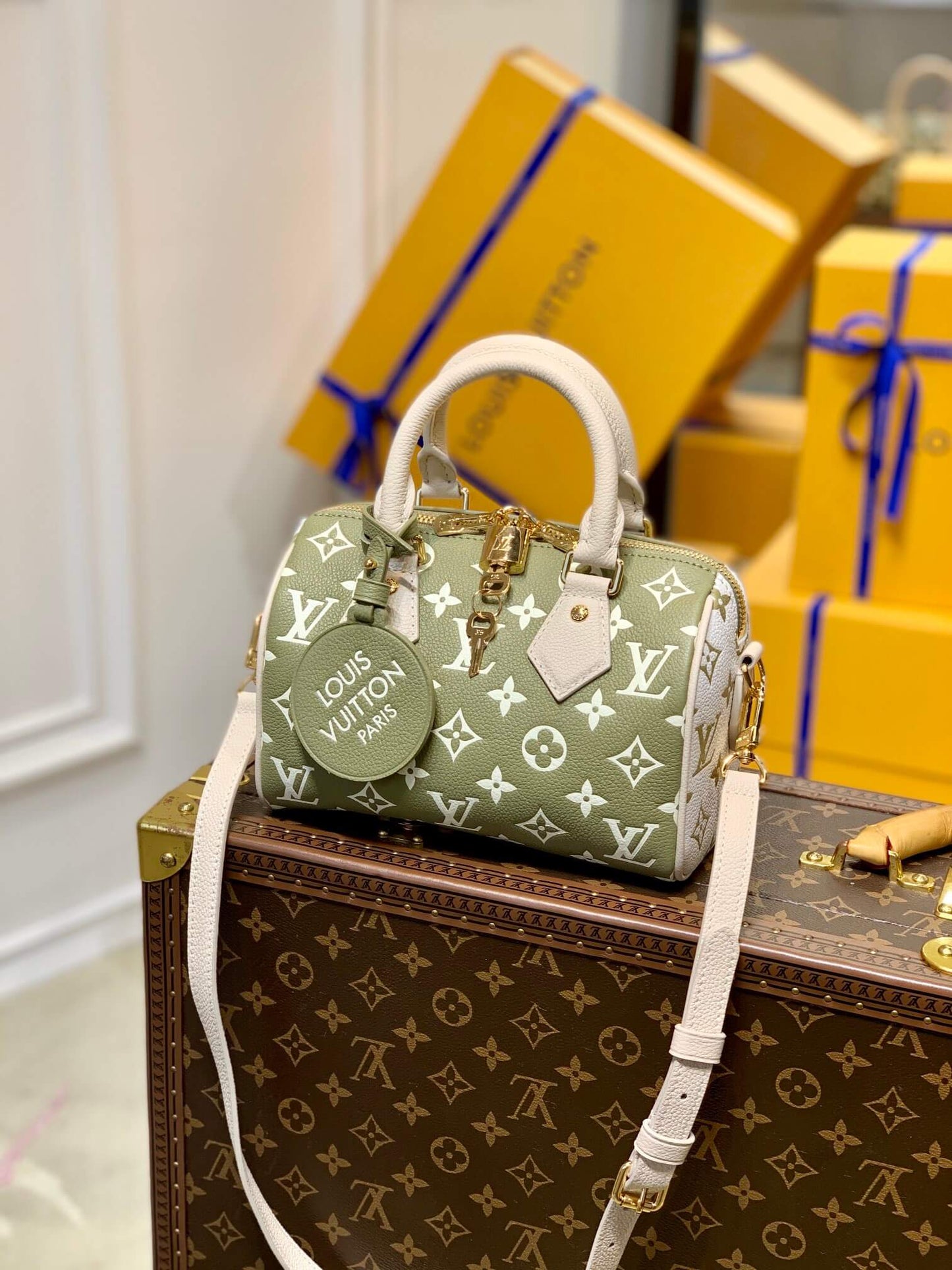 m46118 speedy bandouliere 20 monogram empreinte green