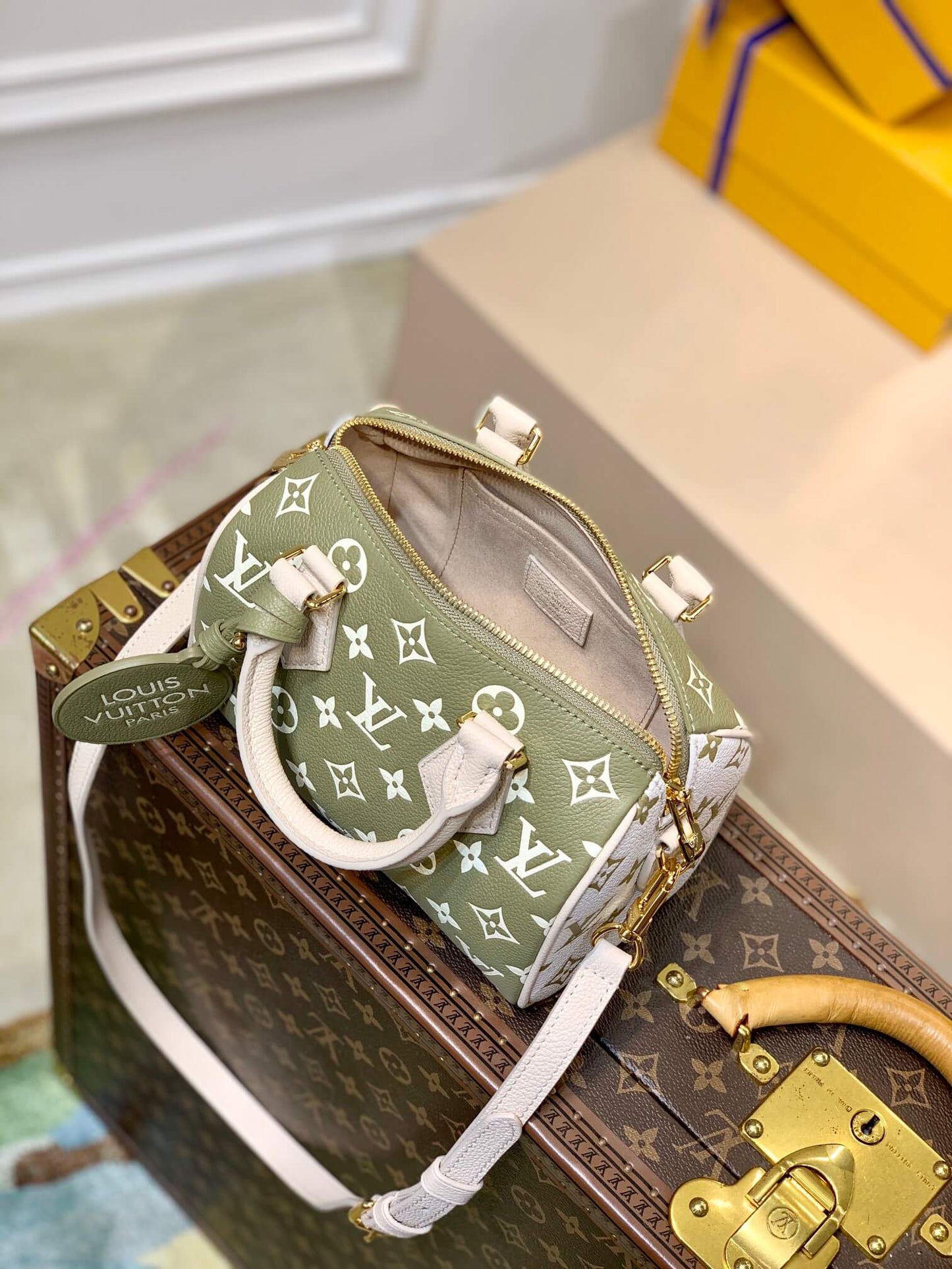 m46118 speedy bandouliere 20 monogram empreinte green