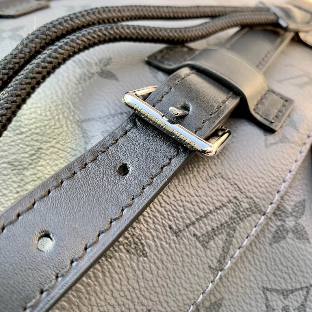 m46331 christopher monogram eclipse reverse 32cm black grey cowhide real leather