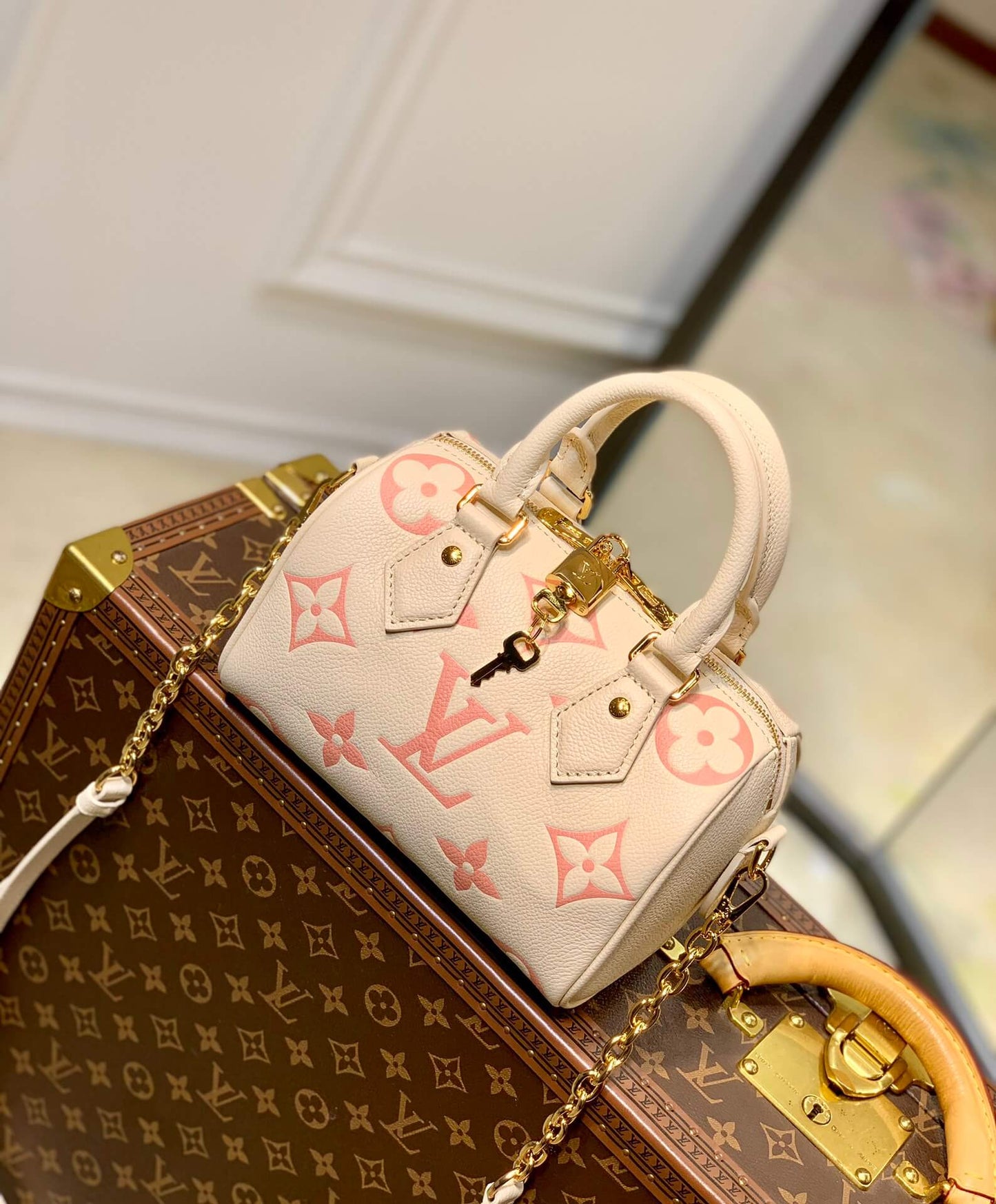 m46397 speedy bandouliere 20 monogram empreinte apricot shoulder bag cross body bags handbag