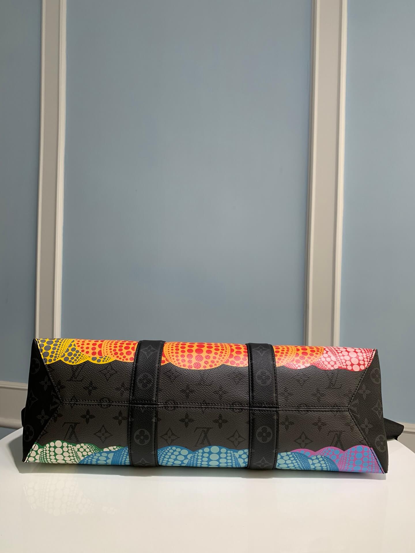 m46434 lu x yk weekend tote monogram eclipse reverse 43cm monogram eclipse reverse coated canvas with colorful pumpkin print