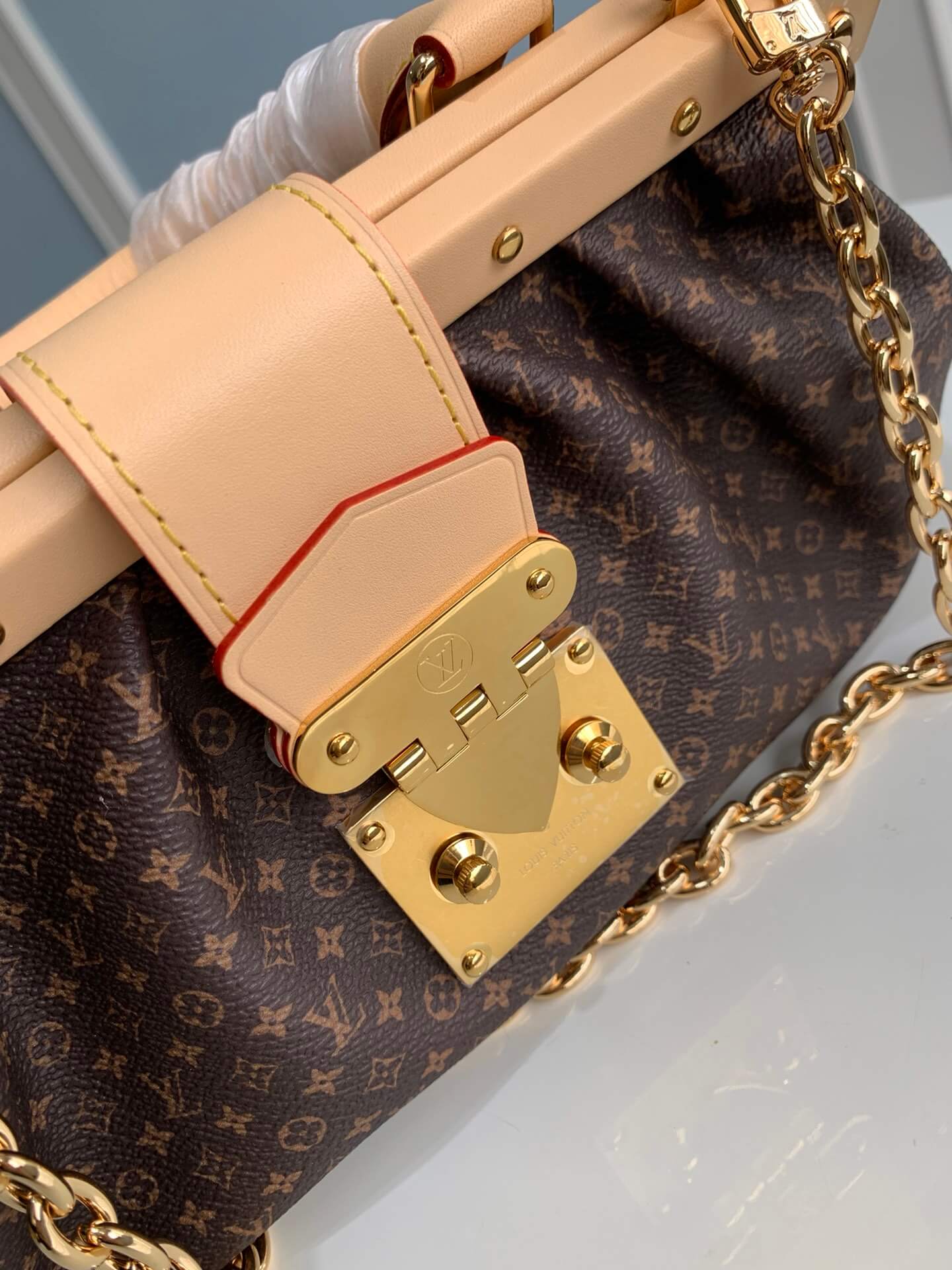 m46544 monogram clutch handbag 28cm monogram coated canvas