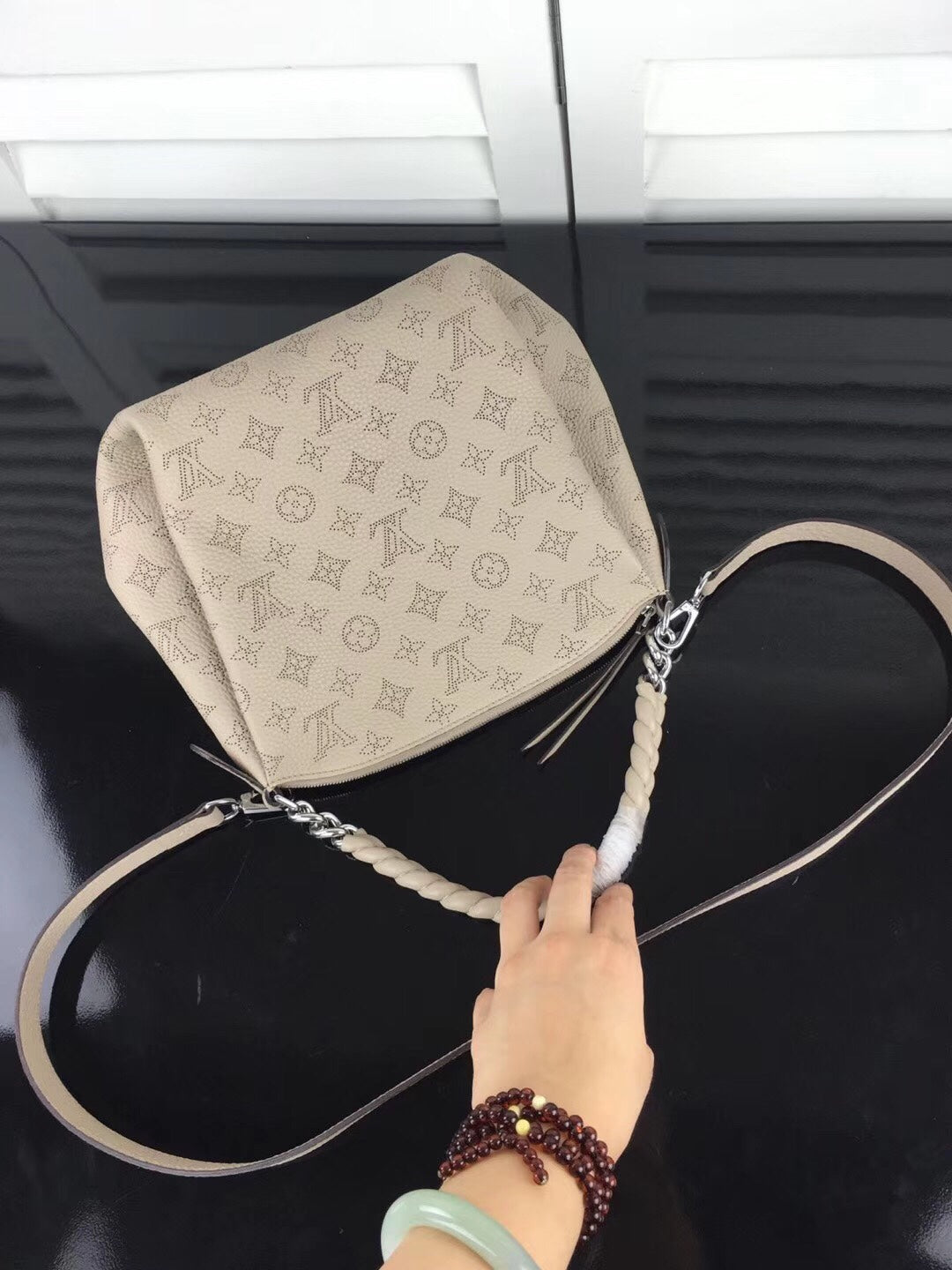 m51223 babylone bb 20cm grey handbag subaxillary bag shoulder bag cross body bags