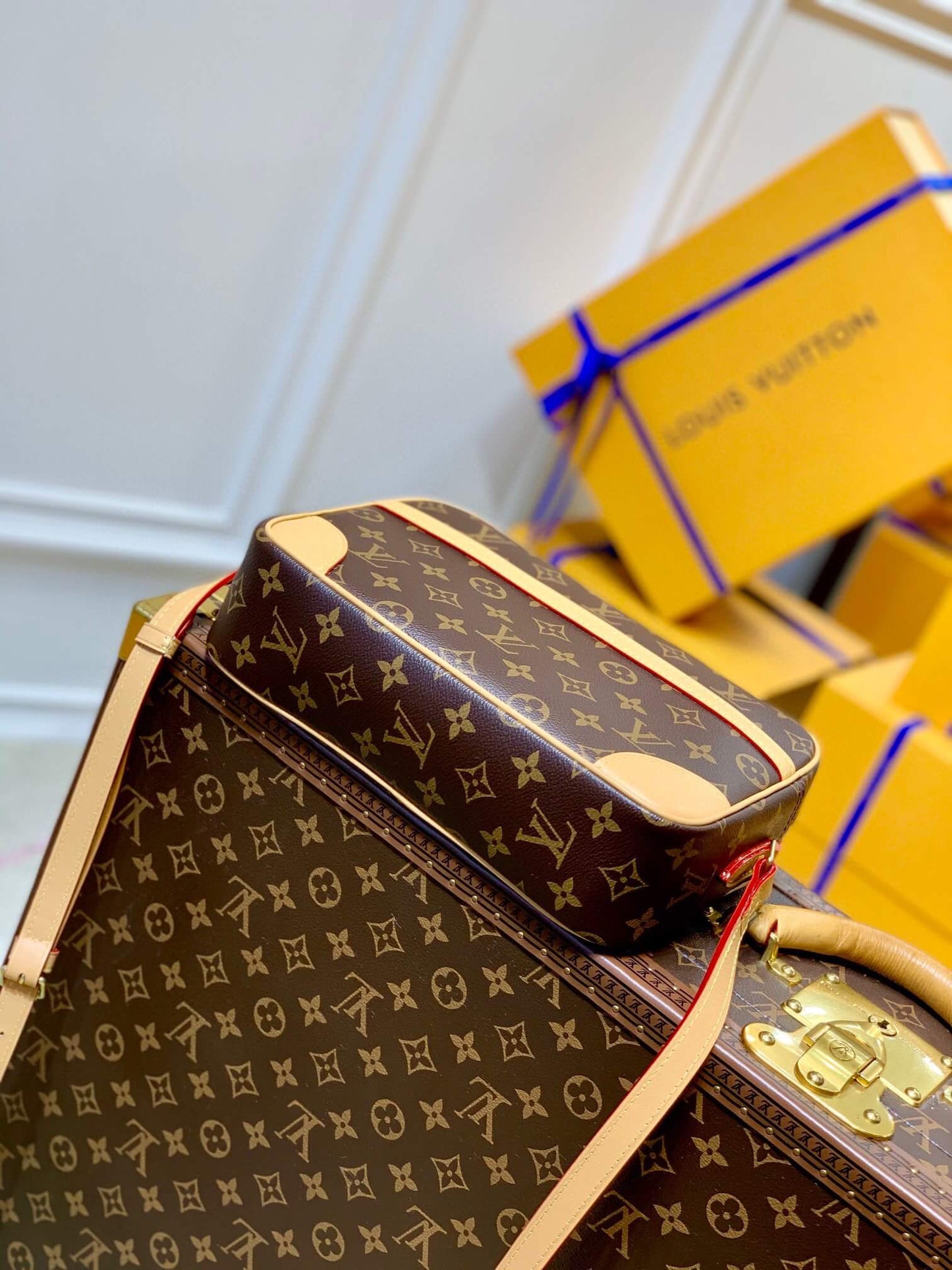 m51274 vintage mm monogram 27cm yellow shoulder bag cross body bags