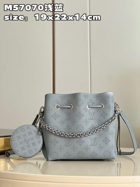 m57070 bella bucket bag monogram 19cm light blue m21144 handbag shoulder bag cross body bags beaubourg hobo