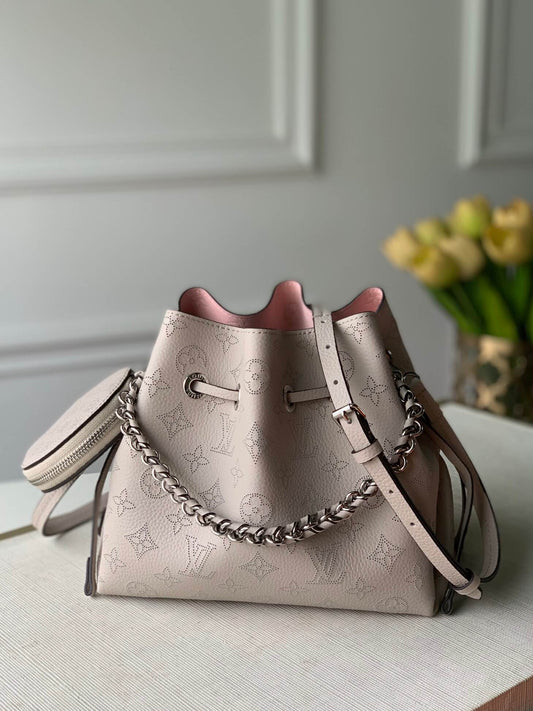 m57070 bella bucket bag monogram 19cm pink violet handbag shoulder bag cross body bags beaubourg hobo