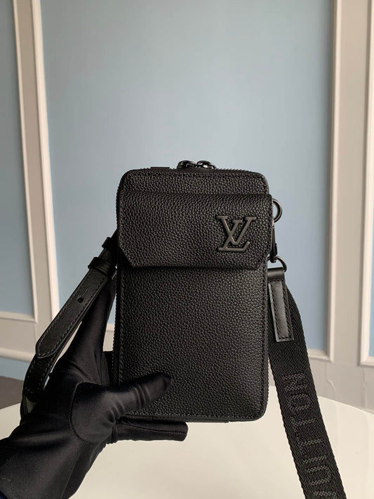 m57089 aerogram mobile phone bag 18cm black mens bag man bag