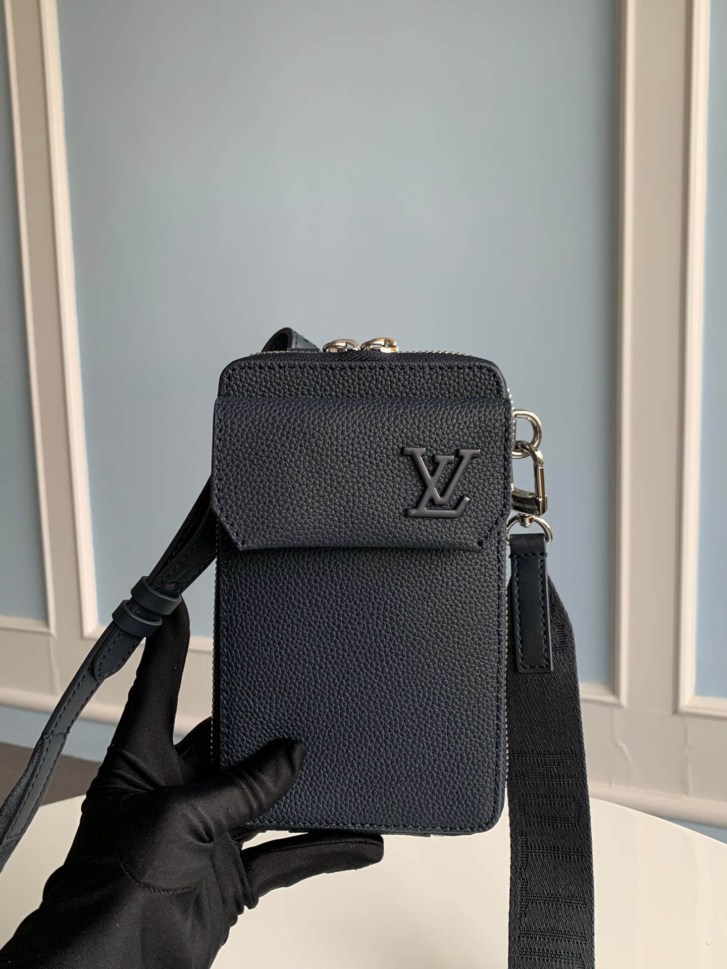 m57089 aerogram mobile phone bag 18cm blue mens bag man bag
