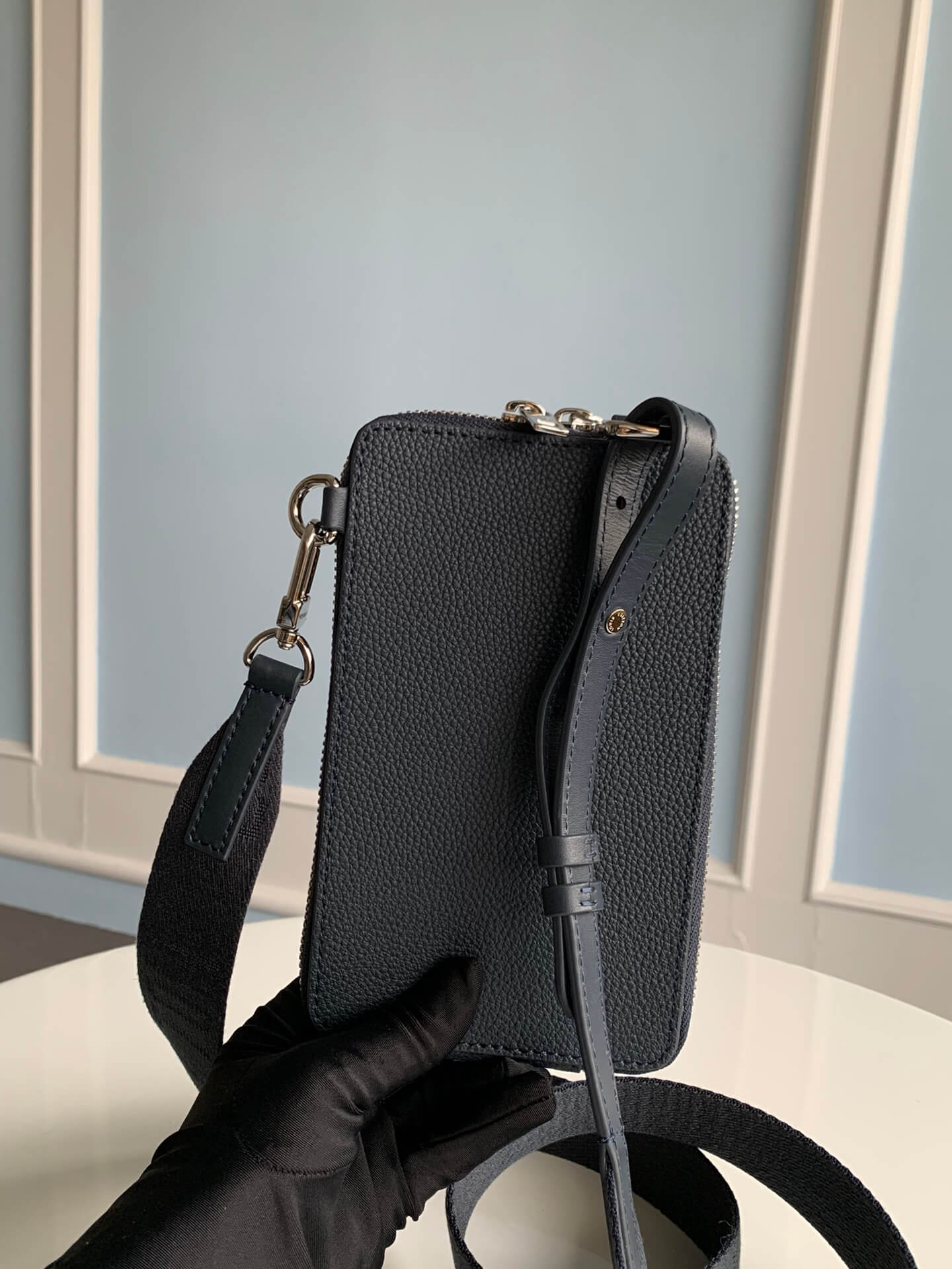 m57089 aerogram mobile phone bag 18cm blue mens bag man bag