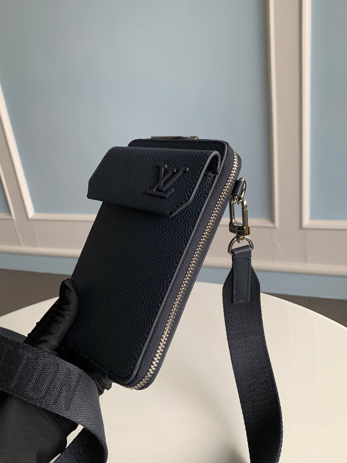 m57089 aerogram mobile phone bag 18cm blue mens bag man bag