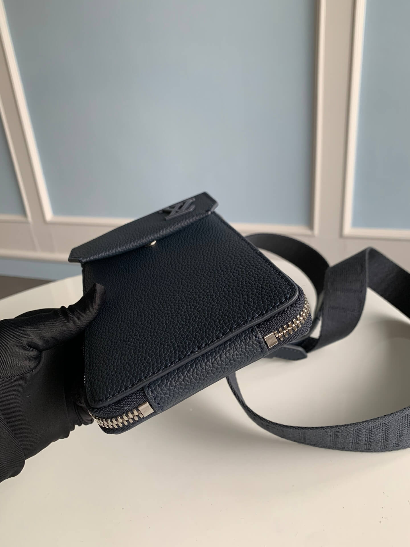 m57089 aerogram mobile phone bag 18cm blue mens bag man bag