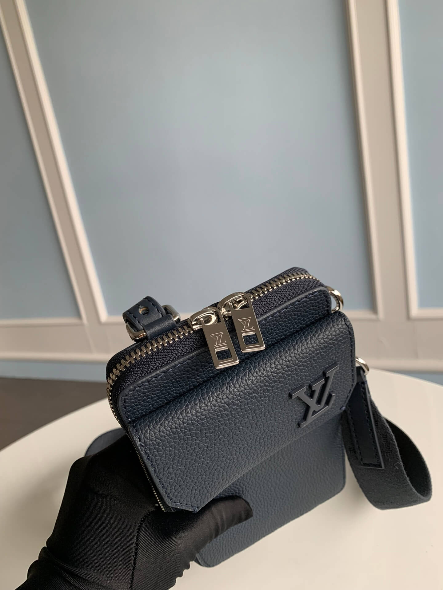 m57089 aerogram mobile phone bag 18cm blue mens bag man bag
