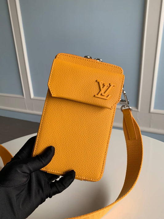 m57089 aerogram mobile phone bag 18cm yellow mens bag man bag