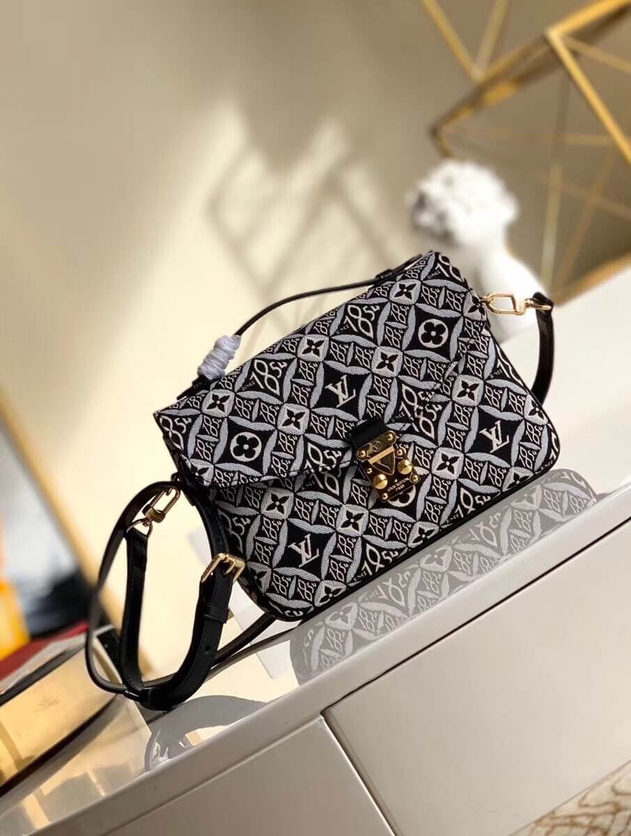 m57272 denim bag mm pochette metis matis hand shoulder messenger black and white