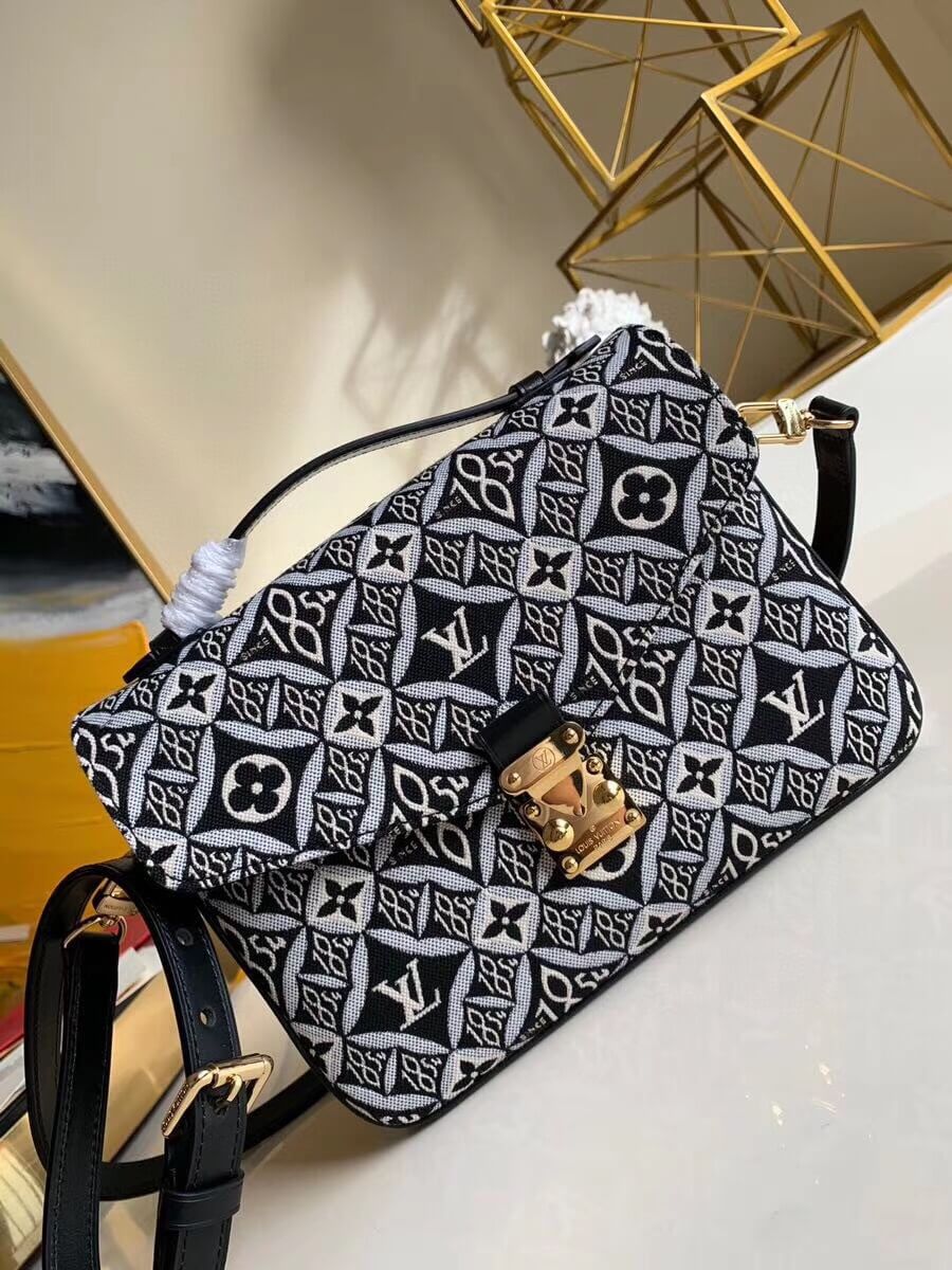 m57272 denim bag mm pochette metis matis hand shoulder messenger black and white