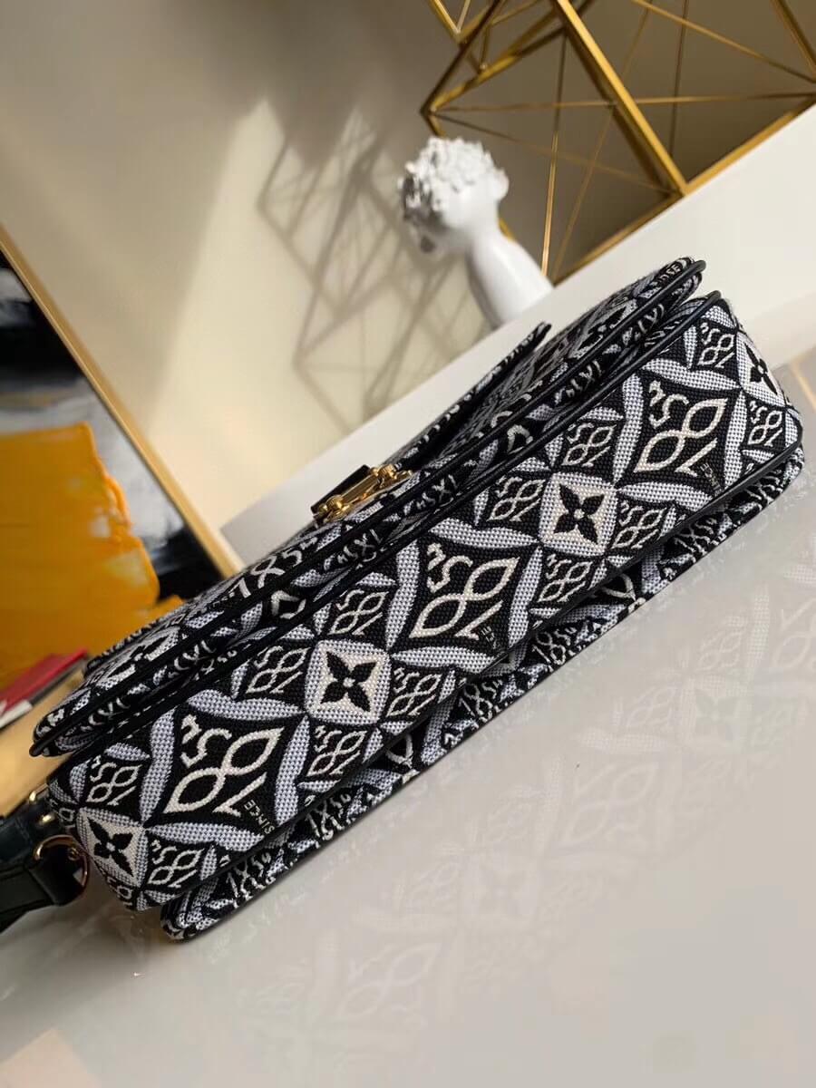 m57272 denim bag mm pochette metis matis hand shoulder messenger black and white