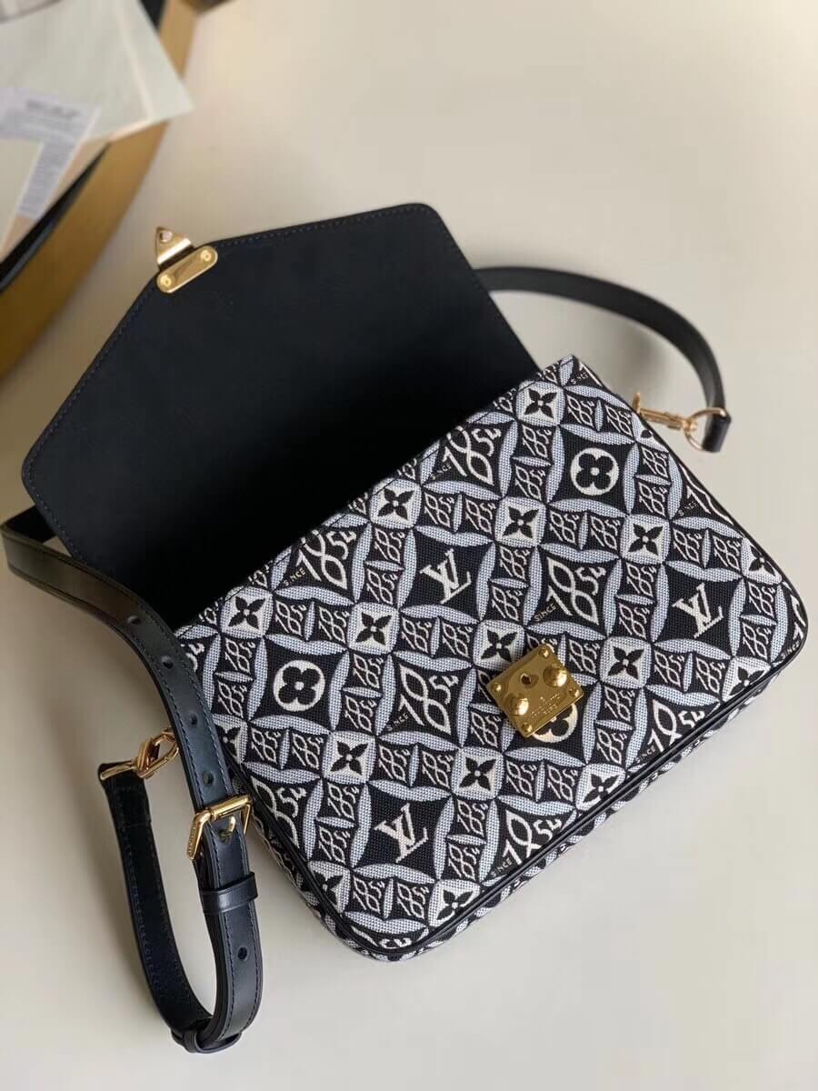 m57272 denim bag mm pochette metis matis hand shoulder messenger black and white