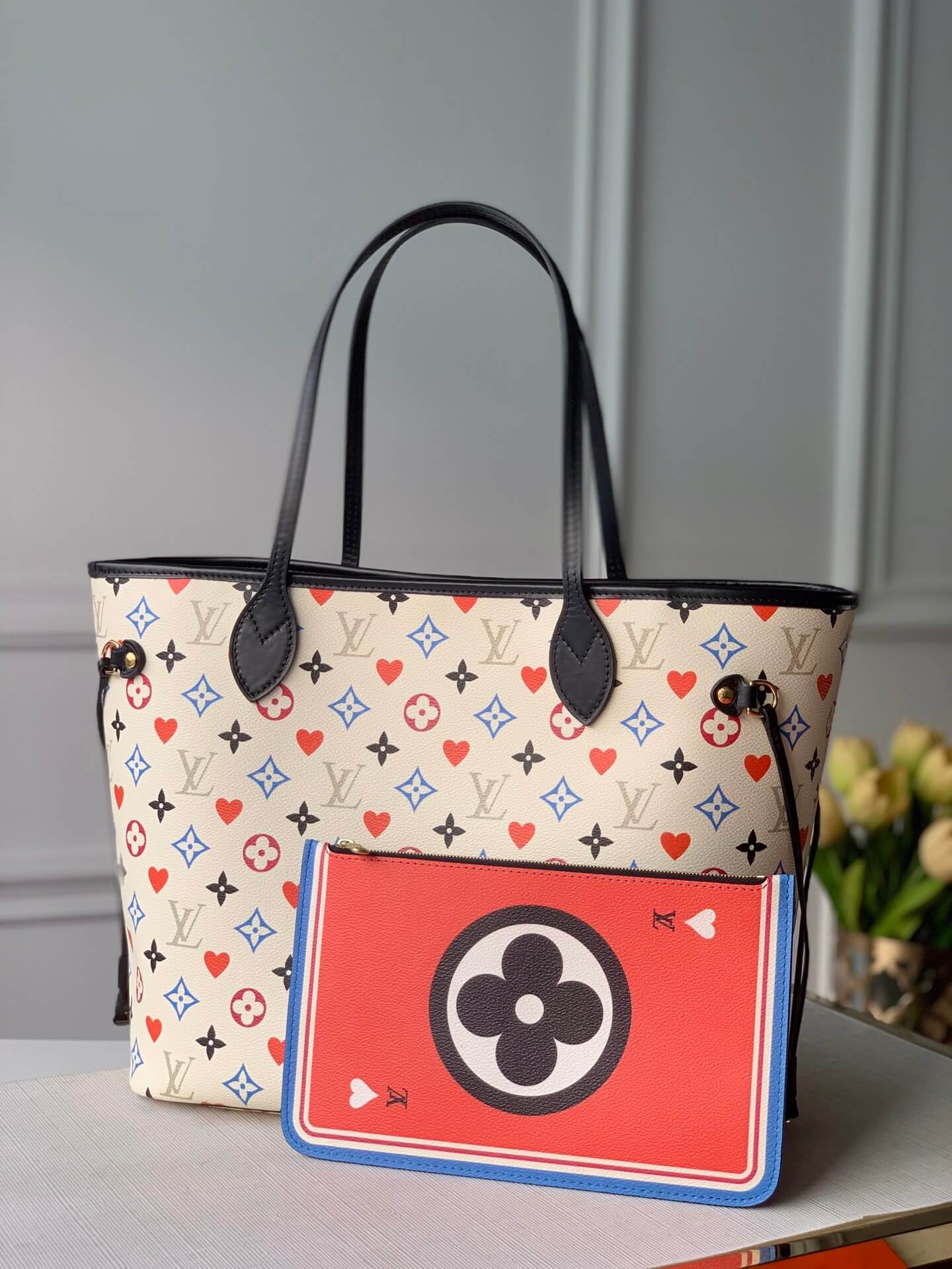 m57462 neverfull mm game on monogram white 31cm