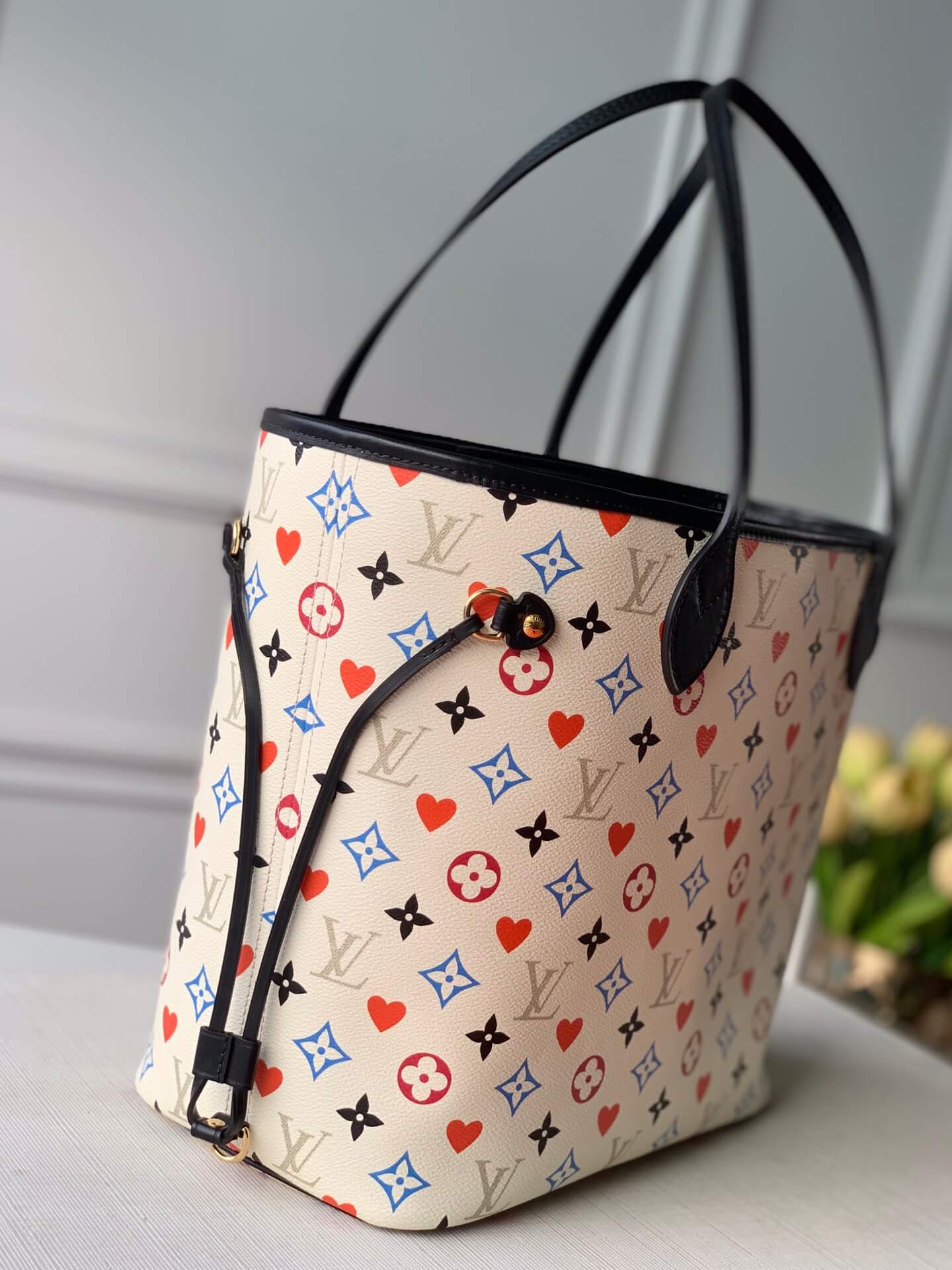 m57462 neverfull mm game on monogram white 31cm