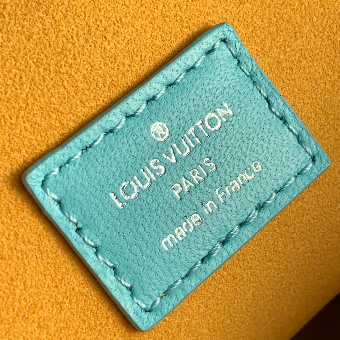 m57793 pochette coussin pm monogram 26cm light blue yellow cowhide leather