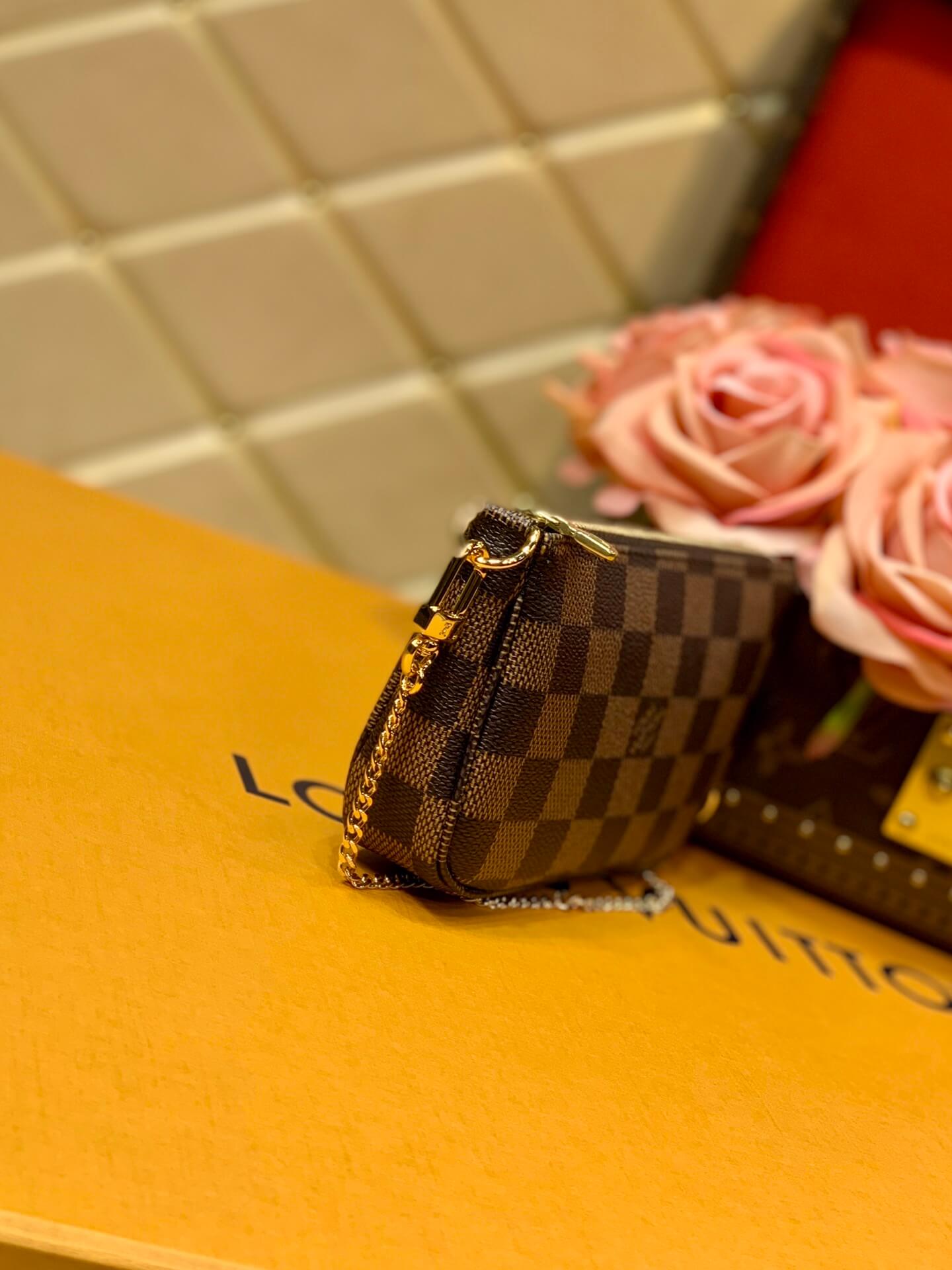 m58009 mini pochette accessories 14cm damier coffee