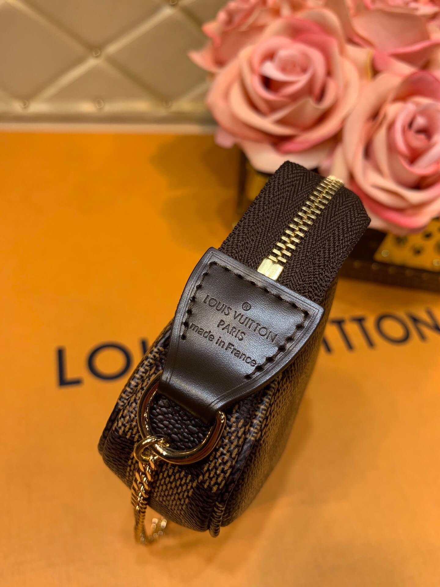 m58009 mini pochette accessories 14cm damier coffee