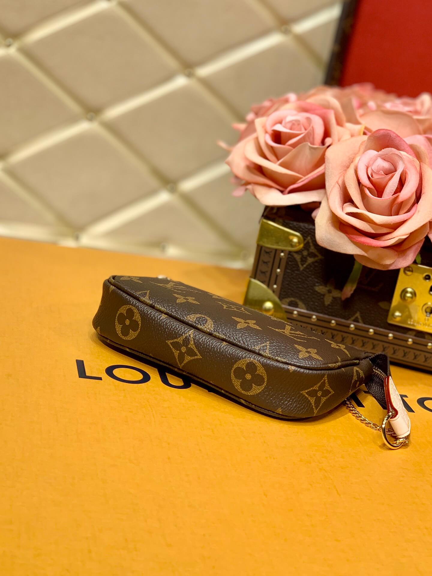 m58009 mini pochette accessories 14cm monogram coffee